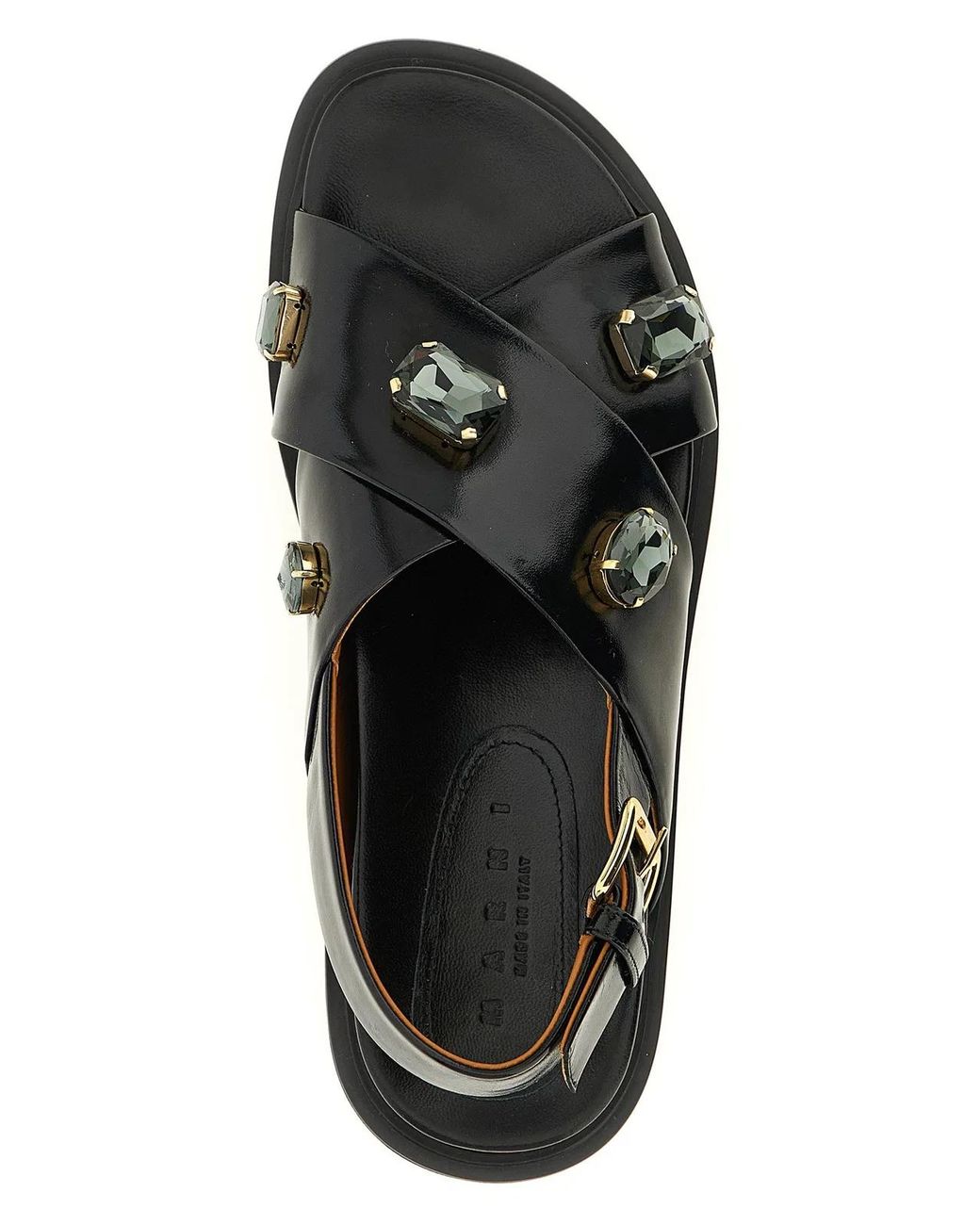 Marni Black Leather Sandals