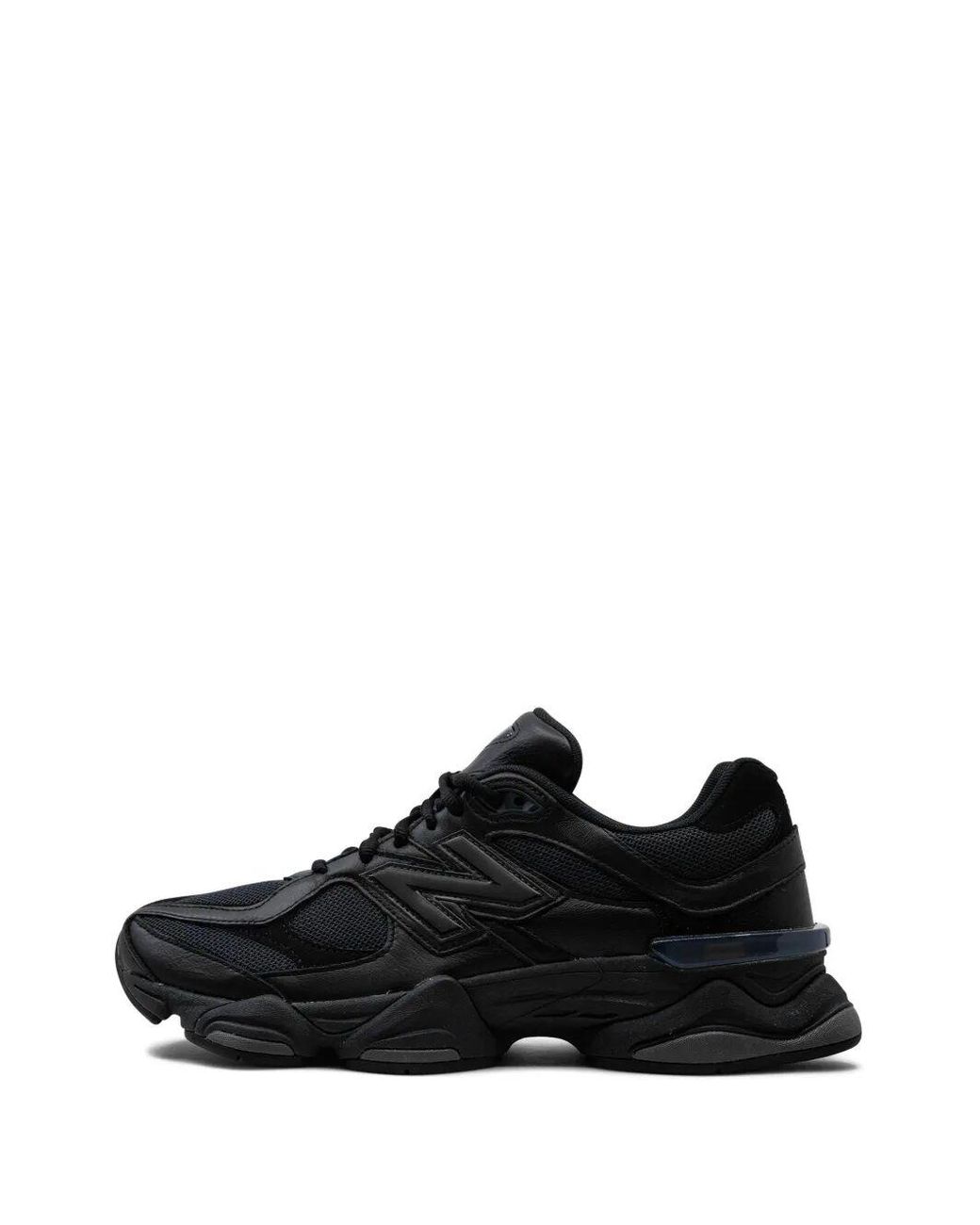 New Balance Black Leather Synthetic Mesh Sneakers