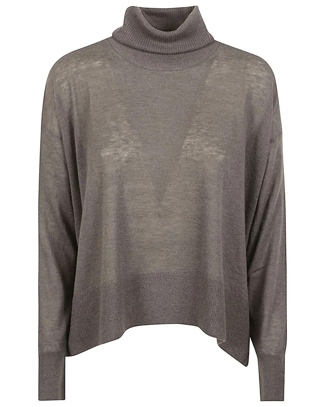 C.t. Plage Gray Cashmere High-Neck Sweater