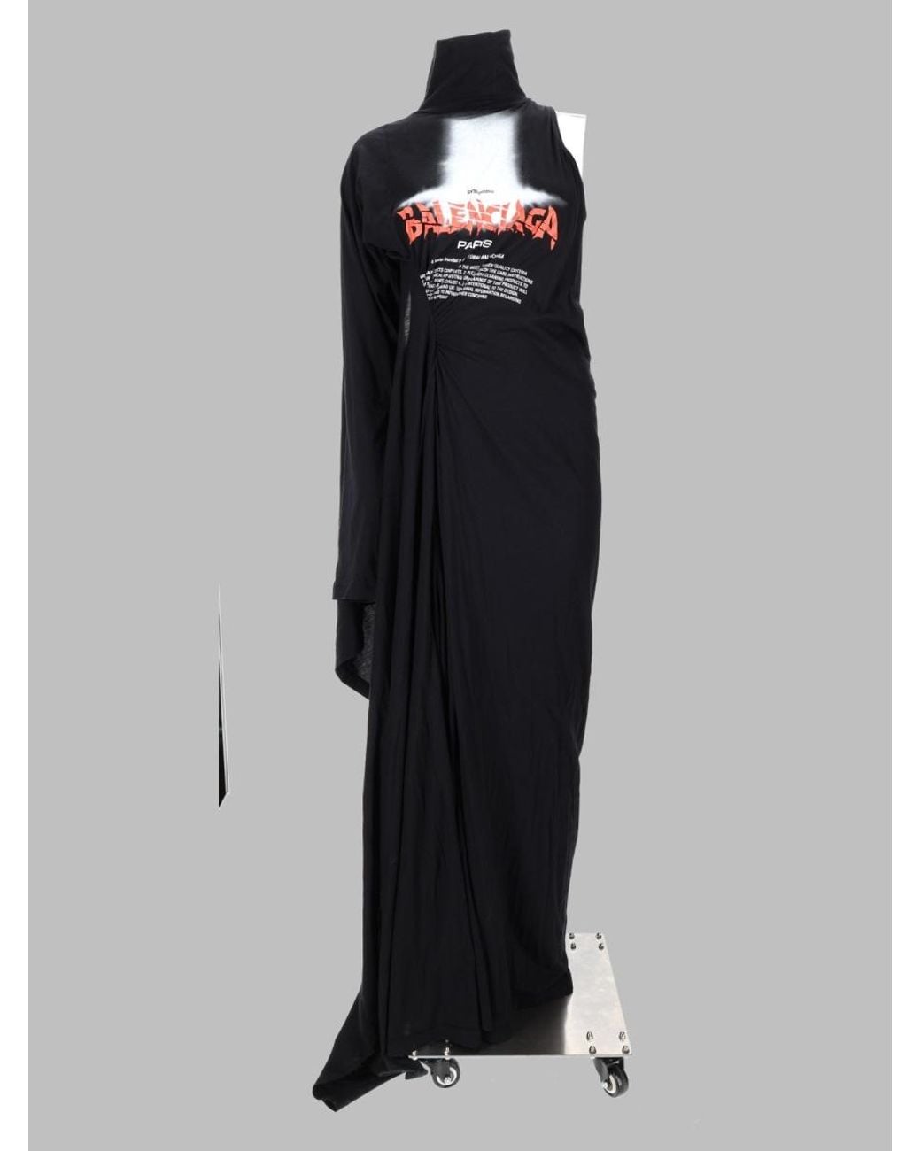Balenciaga Black Abito "The Door" Lungo Drappeggiato