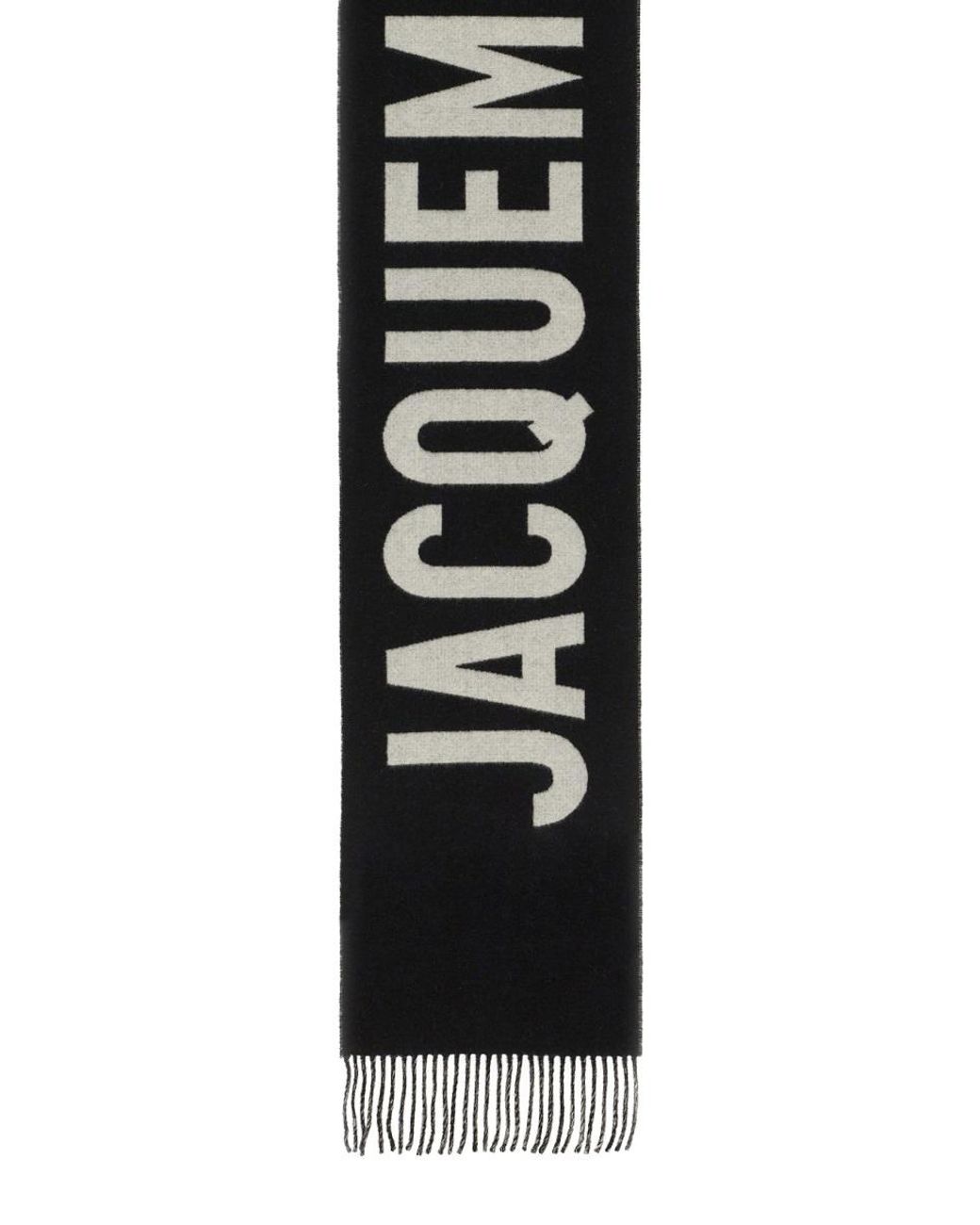 Jacquemus Black Logo Wool Scarf for men
