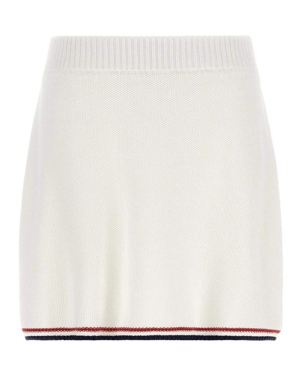 Brunello Cucinelli White Piquet-Effect Skirt