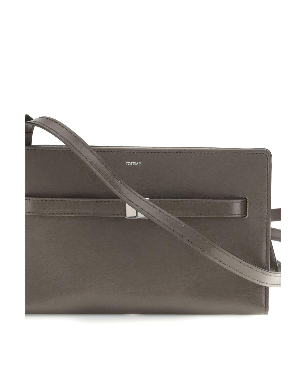 Totême Gray Belted Leather Crossbody Bag
