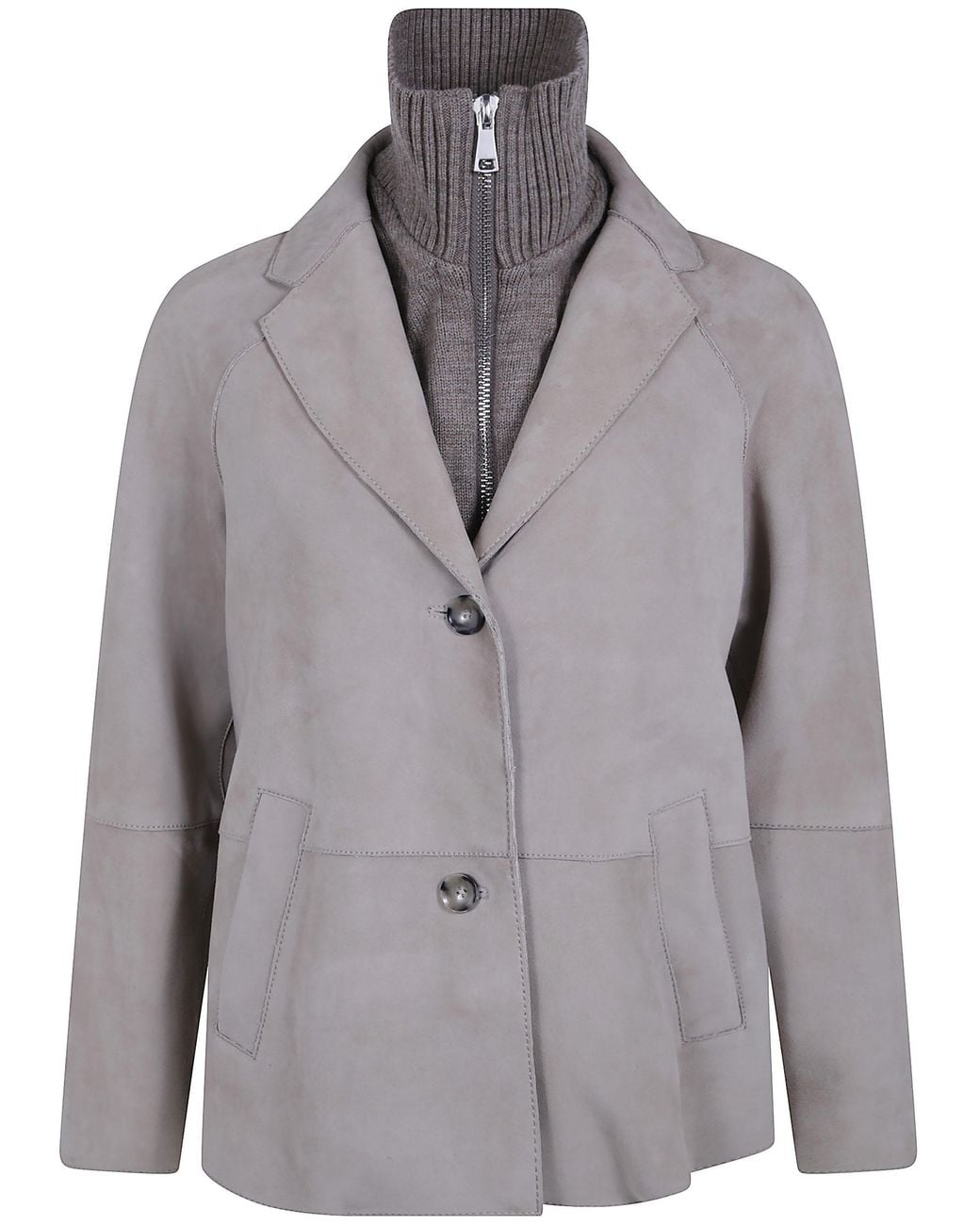 The Jackie Leathers Gray "Sole" Suede Jacket