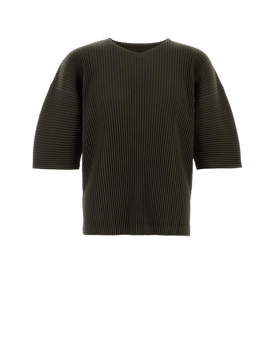 Homme Plissé Issey Miyake Black Pleated Knit Polyester T-Shirt for men
