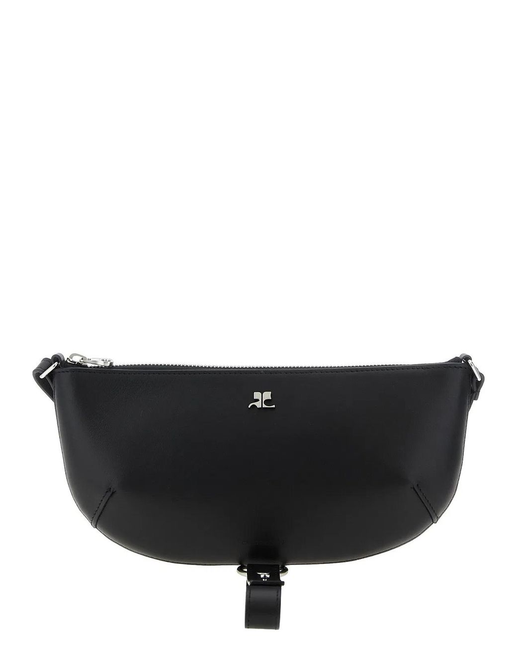Courreges Black Calfskin Shoulder Bag