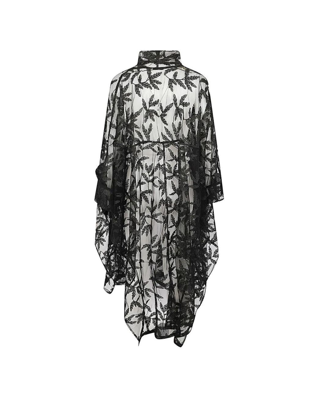 Moyuru Black Embroidered Long Jacket