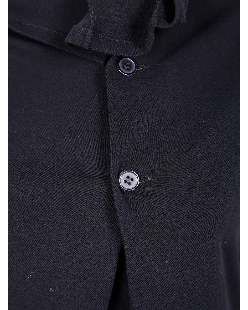 Y's Yohji Yamamoto Blue Ka- Back Button Off-Neck T