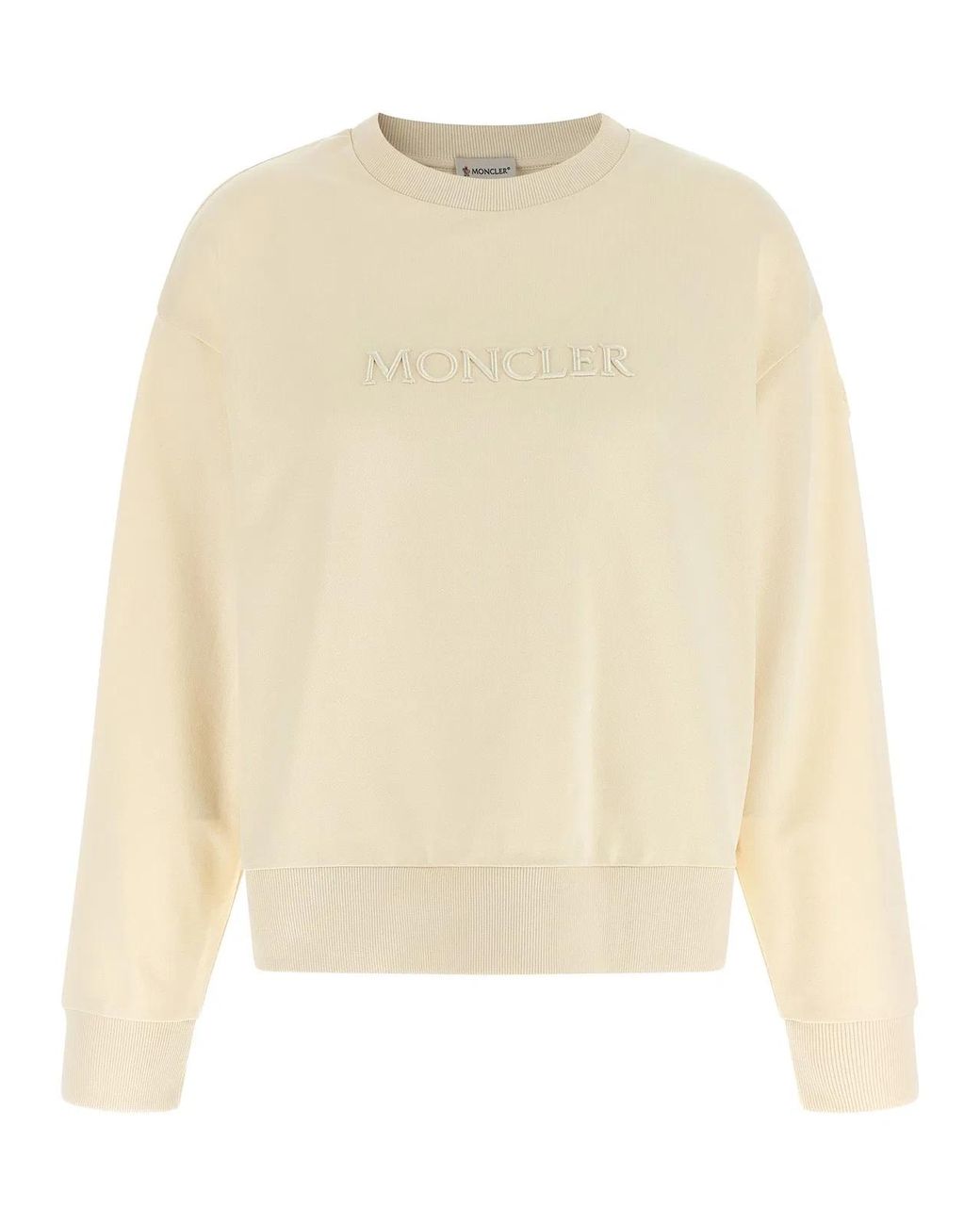 Moncler Natural Logo Embroidery Sweatshirt