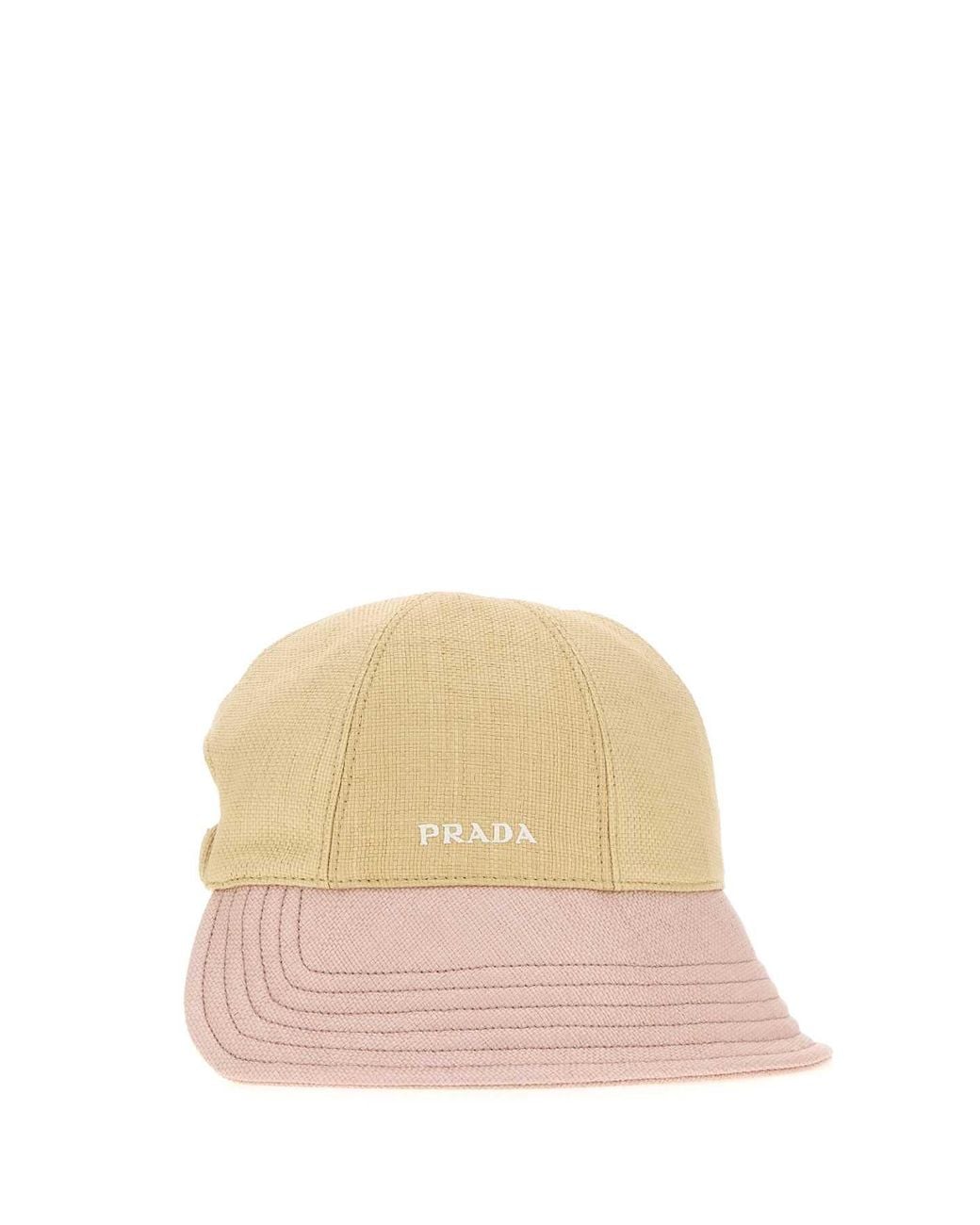 Prada Natural Contrast Canvas Bucket Hat