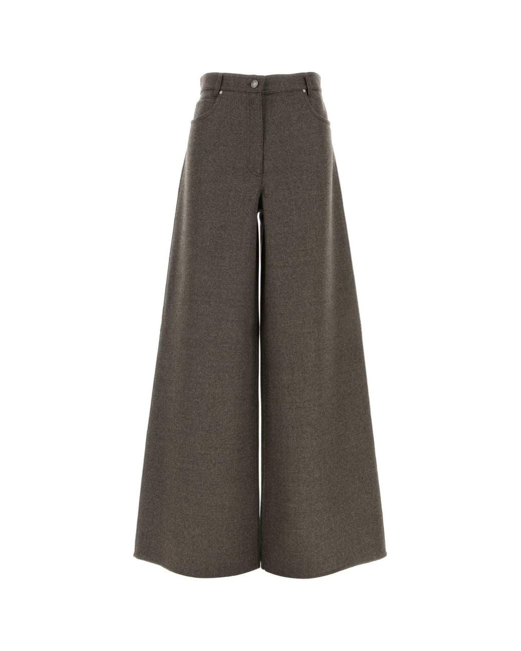 Max Mara Brown Gennaio Wool Wide-Leg Pants