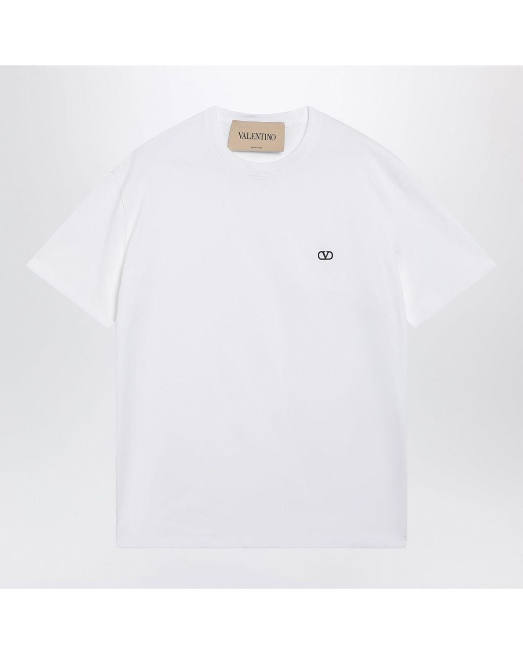Valentino Garavani White T-Shirt With Vlogo Embroidery for men