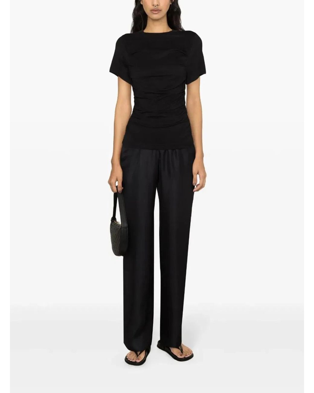 Loulou de Saison Black "Alera" Wide Leg Trousers