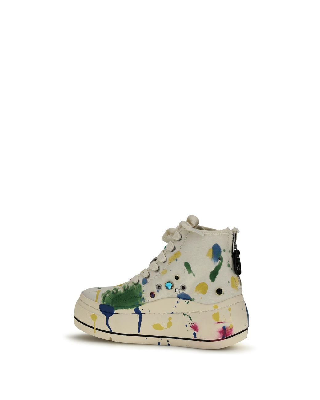 R13 Green High Top Sneakers Off Paint-Splatter