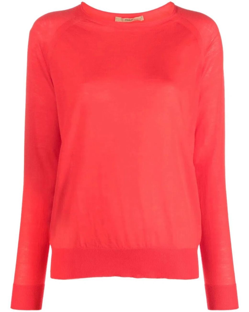 Nuur Red Boat Neck Sweater