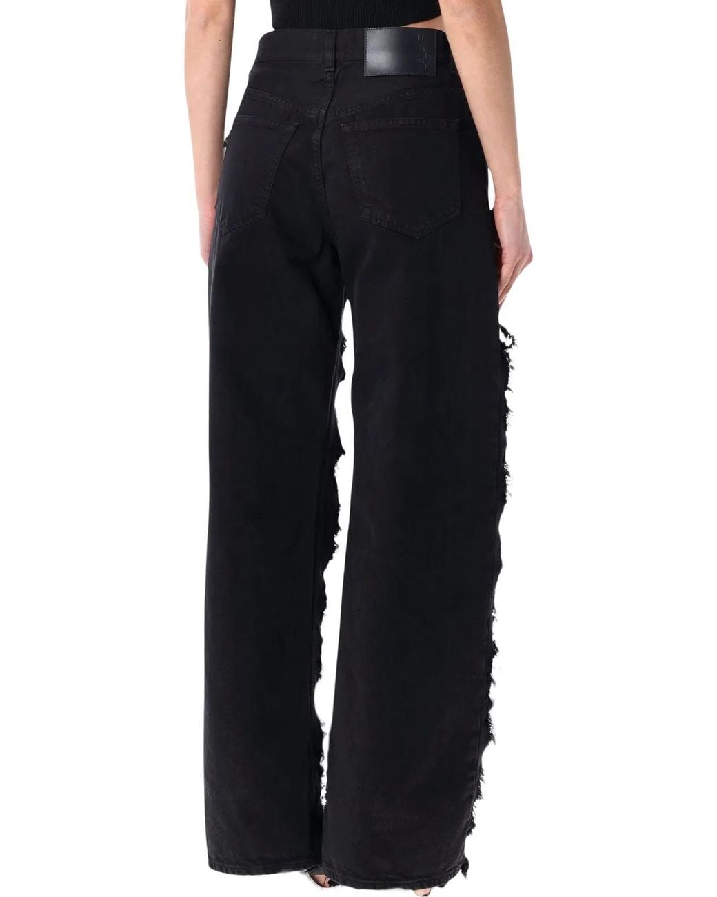 Haikure Black Bonnie Satin Bull Boyfriend Pants