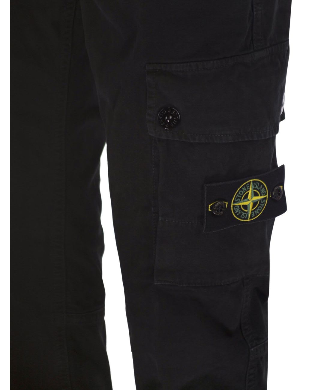 Stone Island Black Slim-Fit Cargo Trousers for men