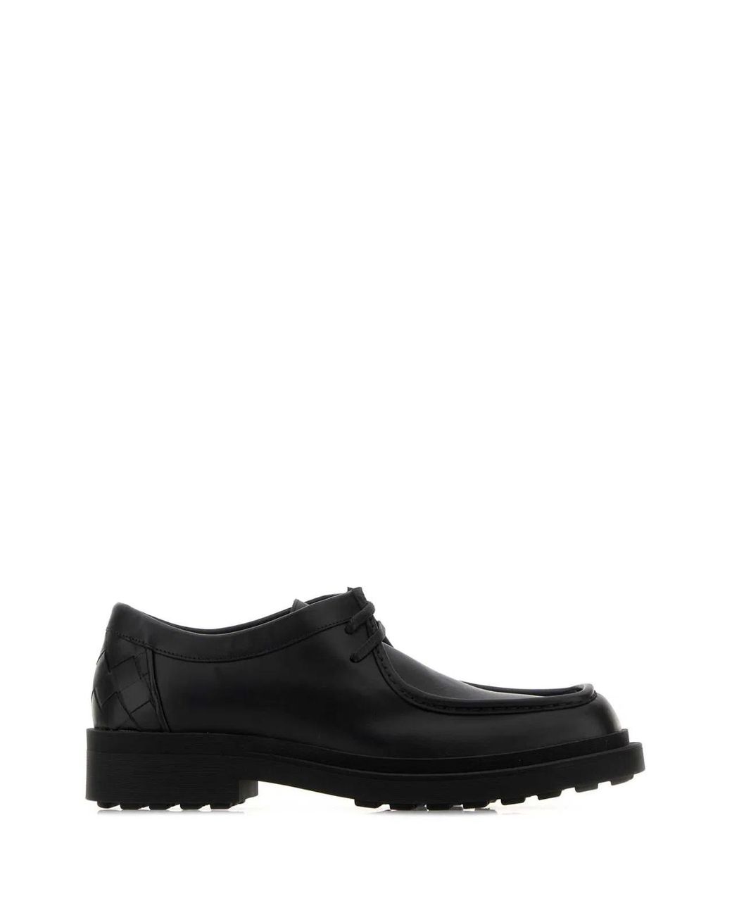 Bottega Veneta Black Leather Ben Lace-Up Shoes for men