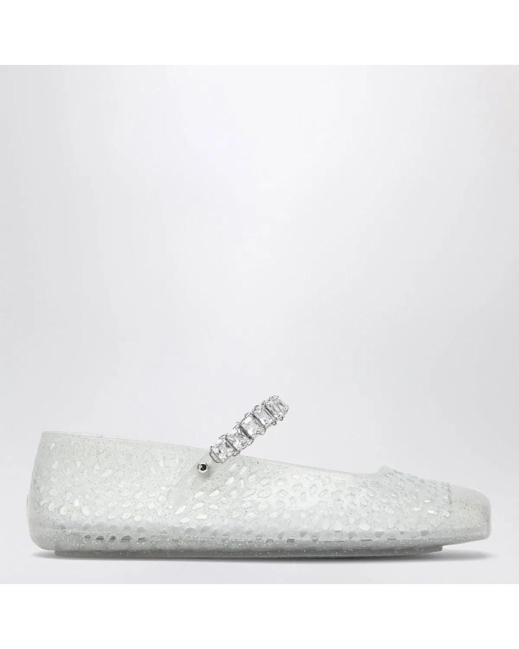 Jimmy Choo White Transparent Rubber The Jelly Ballerinas