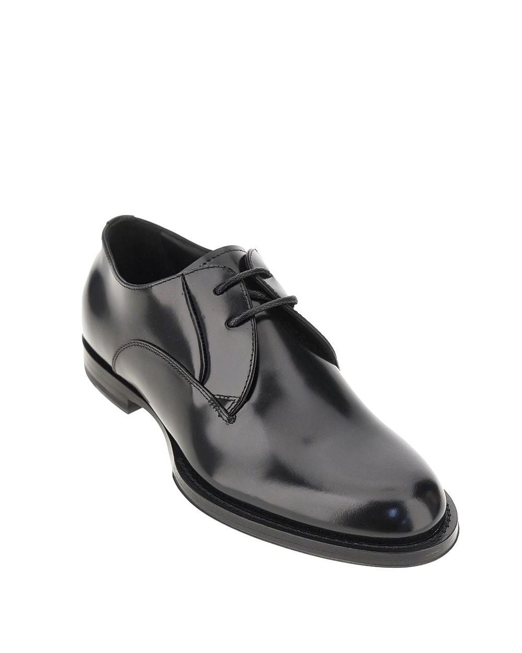 Dolce & Gabbana Black Dolce & Gabbana Spazzolato Leather Laced Shoes