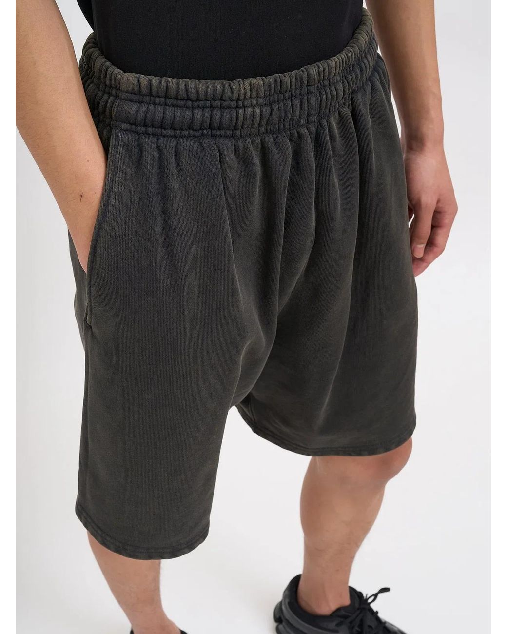 Entire studios Black Standard Sweat Washed Bermuda Shorts for men