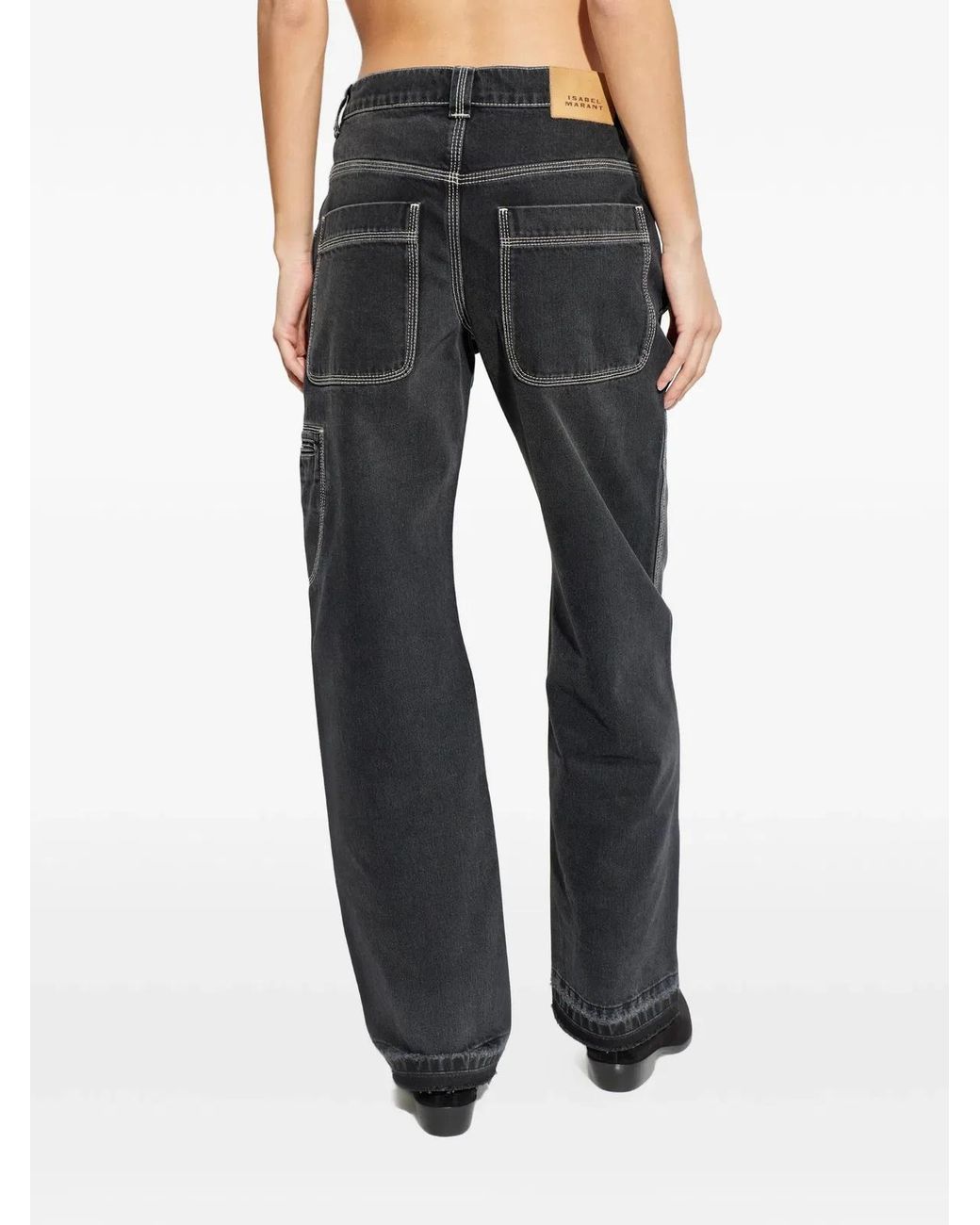 Isabel Marant Gray Jeyda Wide-Leg Cotton Pants