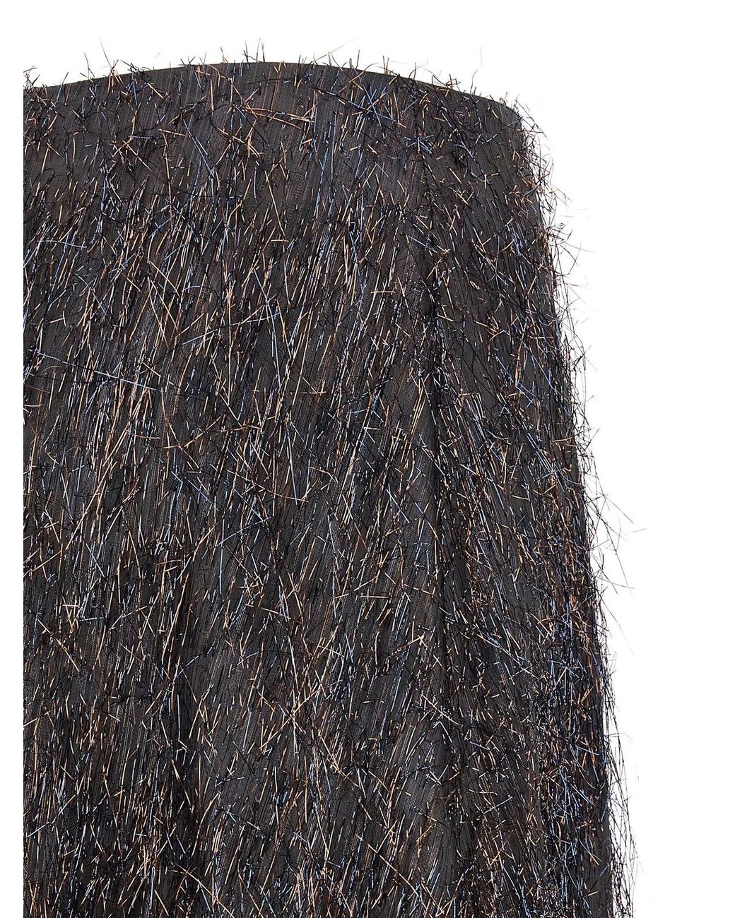 Peserico Gray Skirt With Metallic Fringes