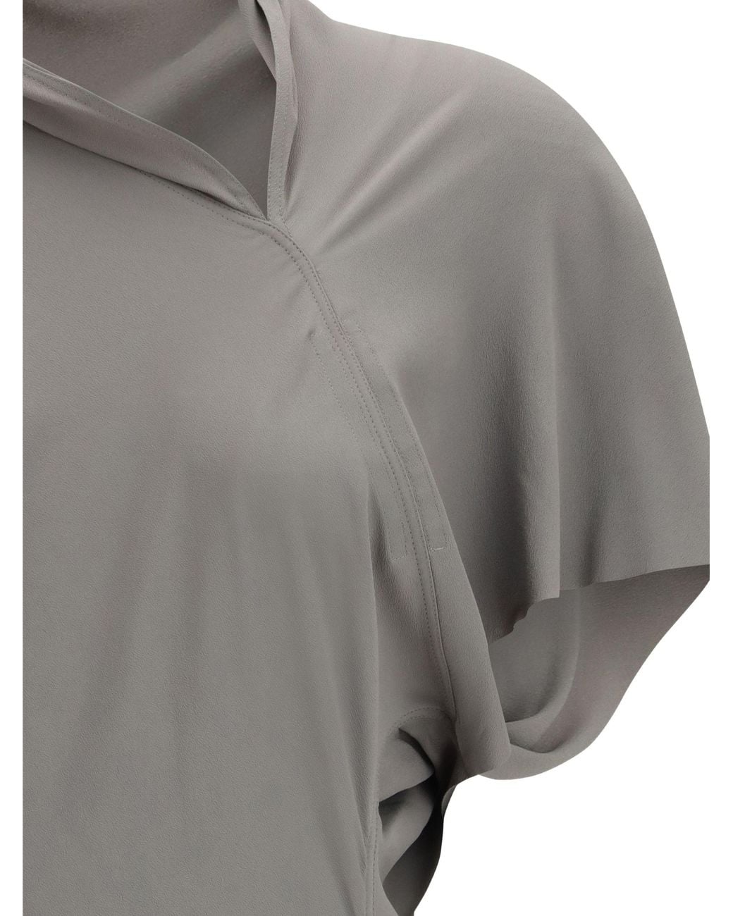 Rick Owens Gray Asymmetric Midi Dress