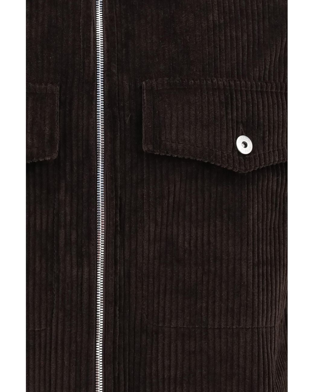 Bottega Veneta Black Corduroy Jacket With Leather Collar for men