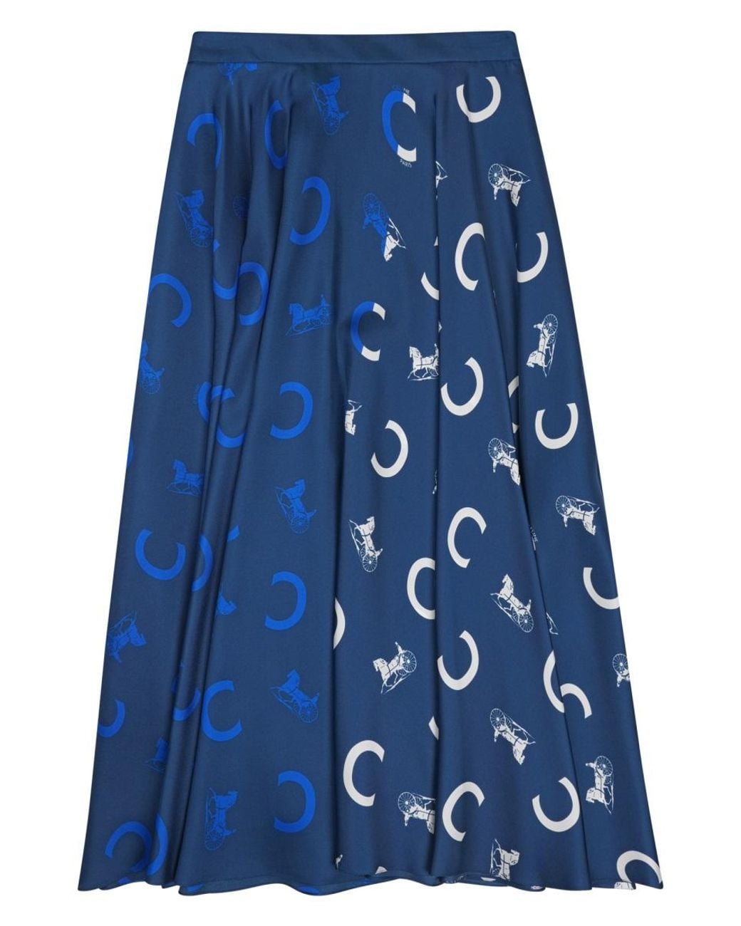 Céline Blue 100% Silk Twill Mini Skirt