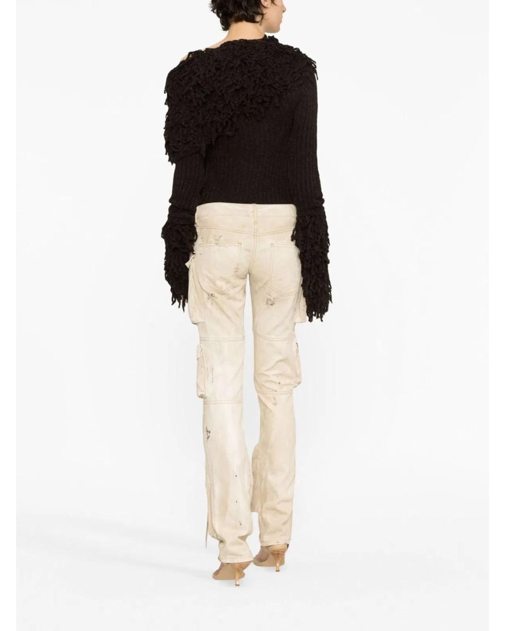 The Attico Natural Essie Cargo Denim Trousers