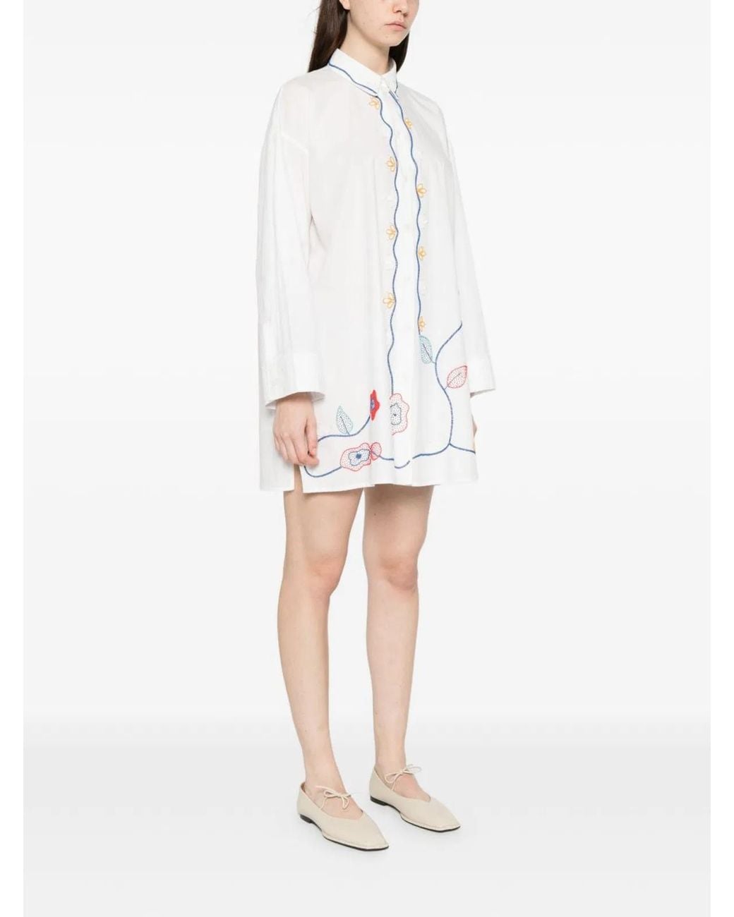 Forte_forte White Embroidered Cotton Shirt
