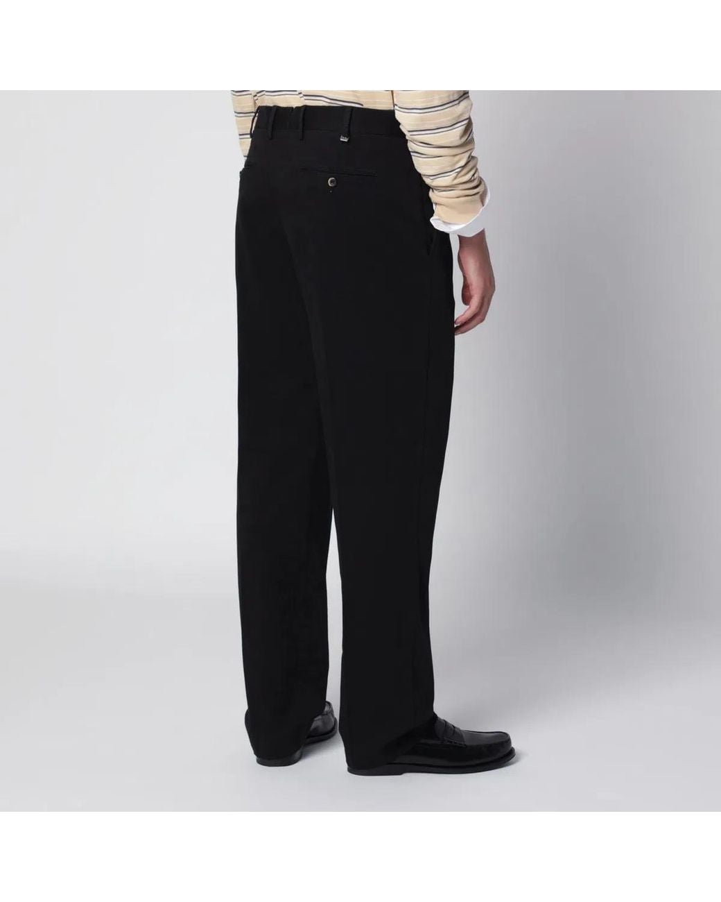 PT01 Black Cotton Trousers for men