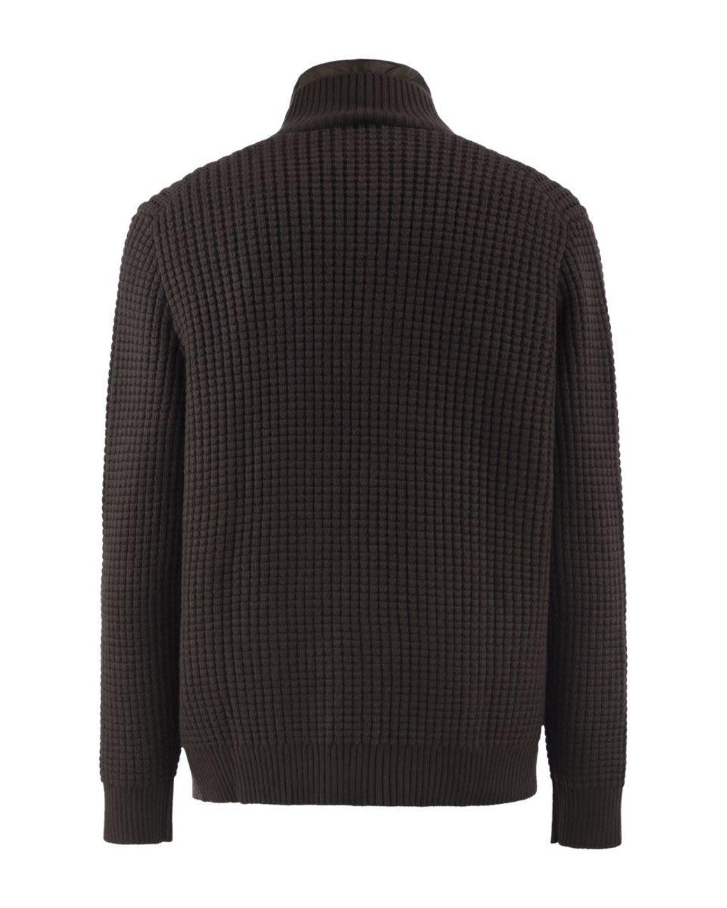 Fay Black Wool Cardigan With Removable Padded Gilet for men