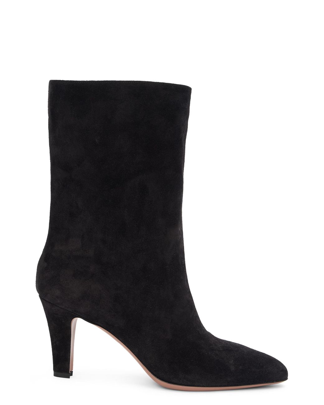 Paris Texas Black Suede Ankle Boot With Heel