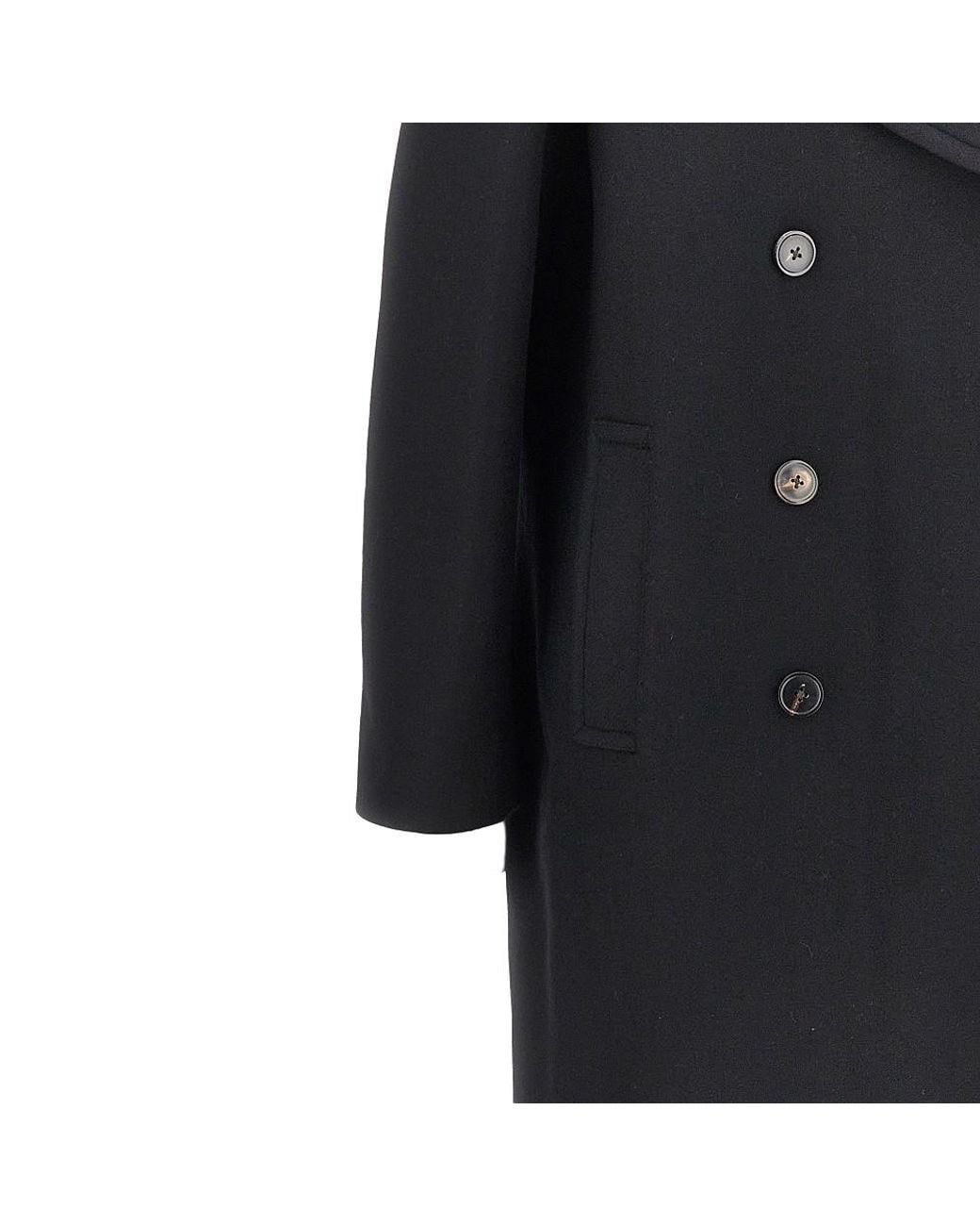 Dries Van Noten Black Doublebreasted Coat