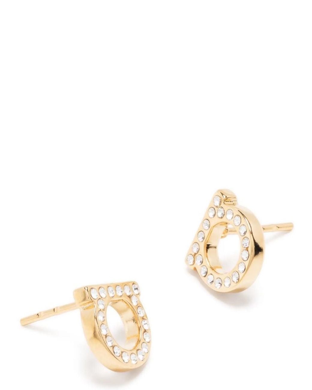Ferragamo Natural 'Gancini Crystals' Earrings