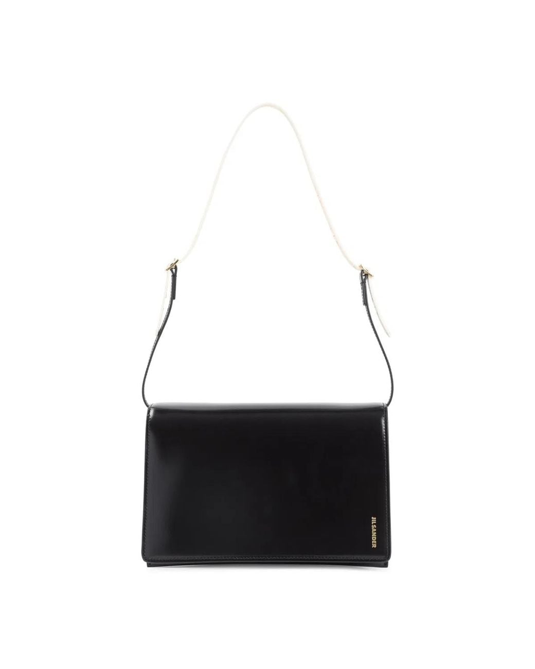 Jil Sander Black File Small Leather Crossbody Bag