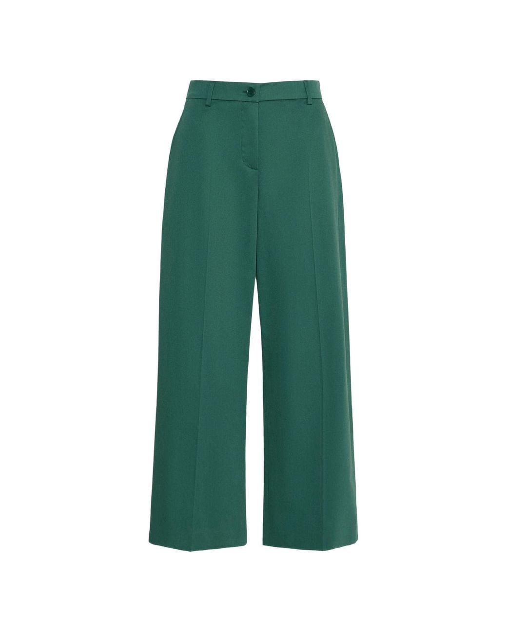 Weekend by Maxmara Green Pressed-Crease Wide-Leg Trousers