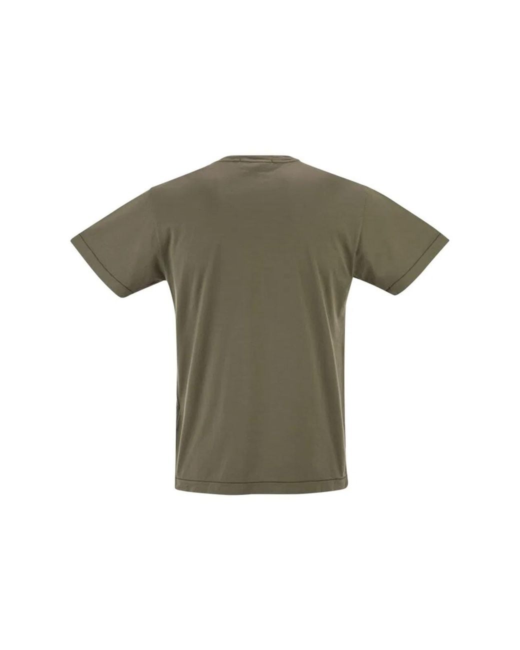 Stone Island Green Slim Fit T-Shirt With Compass Patch for men