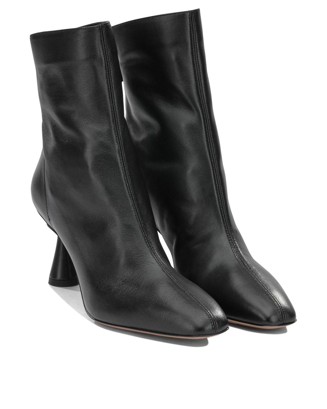 Aquazzura Black "Amore 75 Mm" Ankle Boots With Zipper