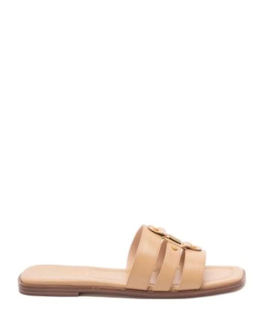 Twinset Natural Open Toe Flat Shoes