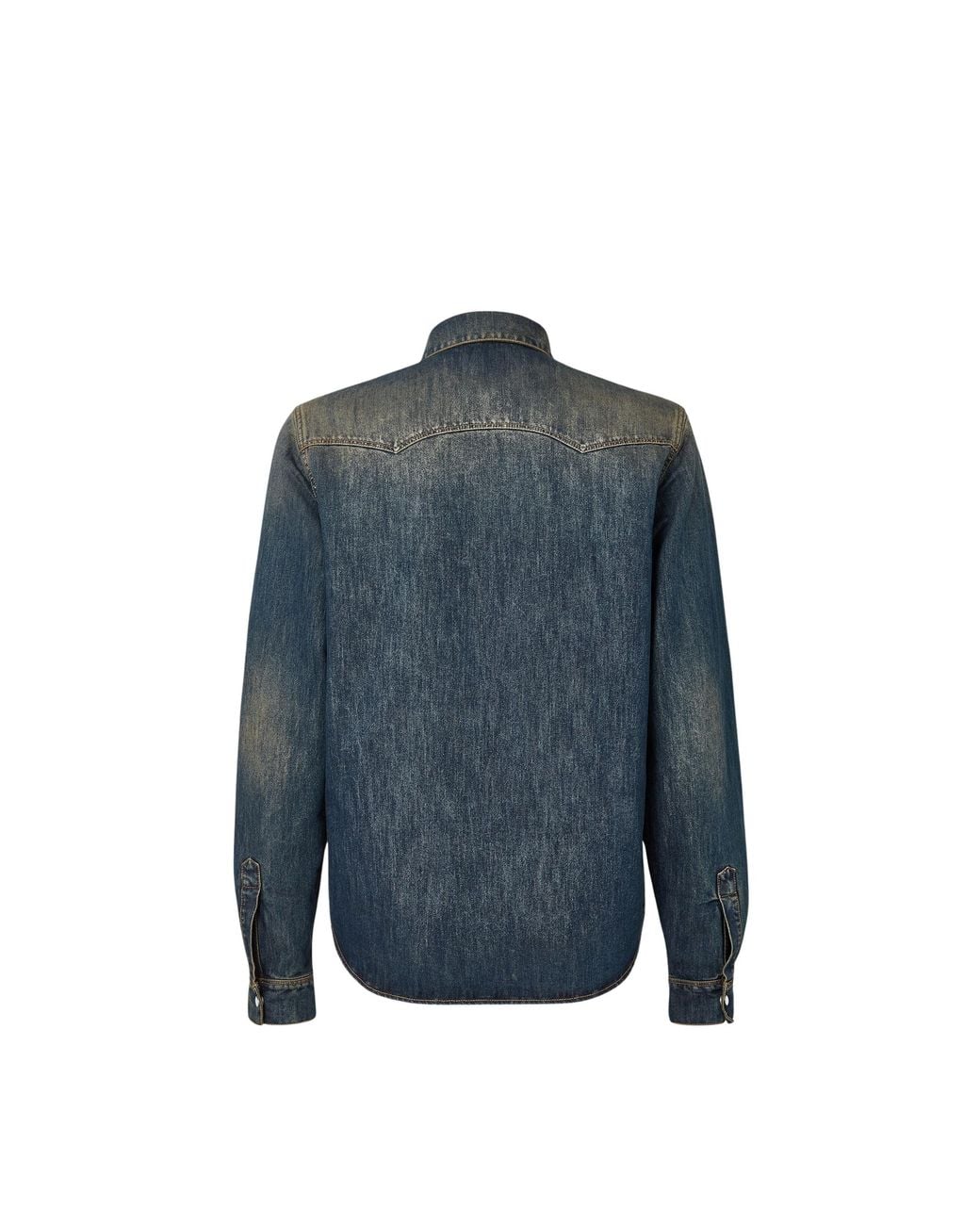 Fendi Blue Camicia Jeans Blu Lavato for men