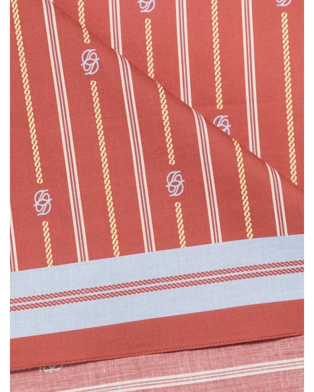 Drole de Monsieur Red "Rayure Monogramme" Foulard for men