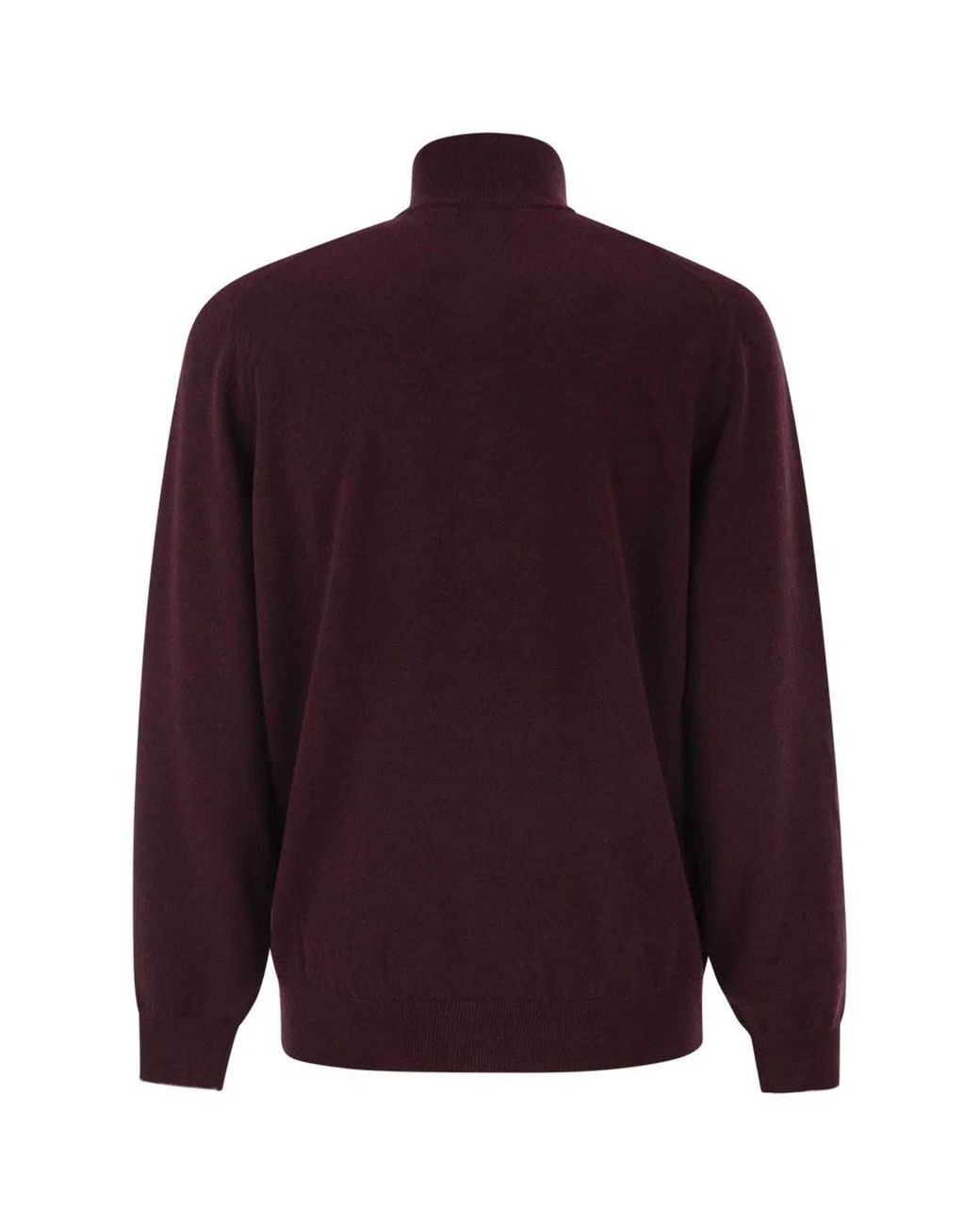 Brunello Cucinelli Purple Cashmere Turtleneck Sweater With Zipper for men