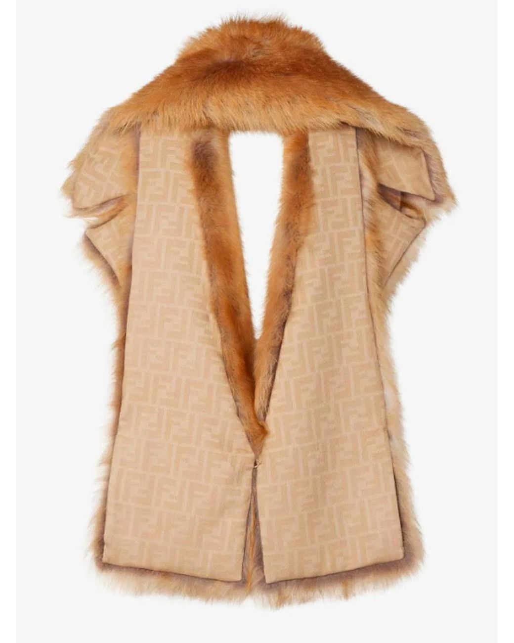 Fendi Brown Shearling Scarf