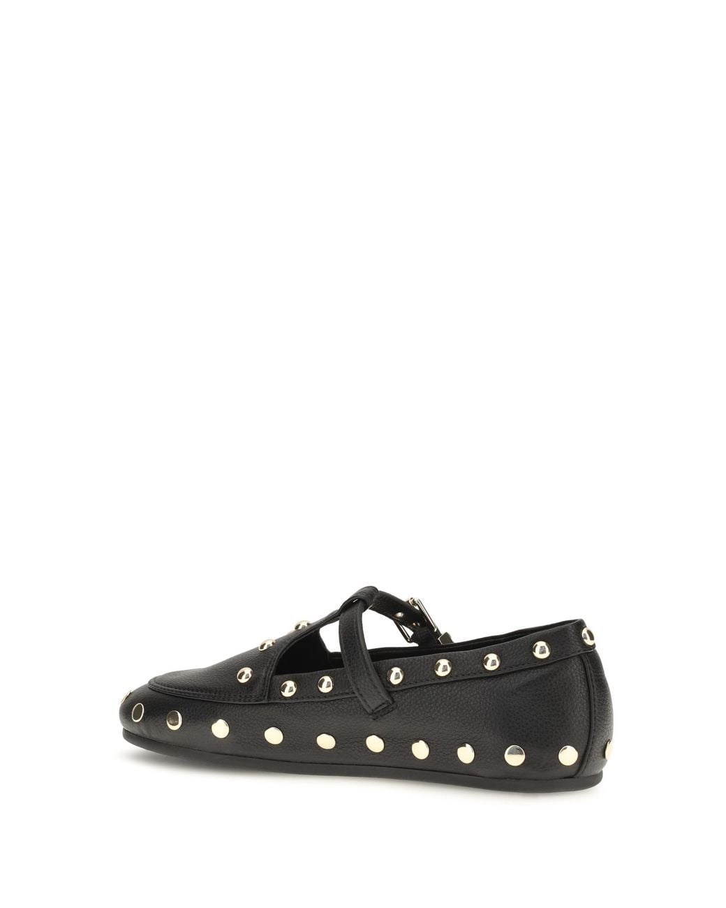 Ganni White Mary Jenny Studded Ballerinas