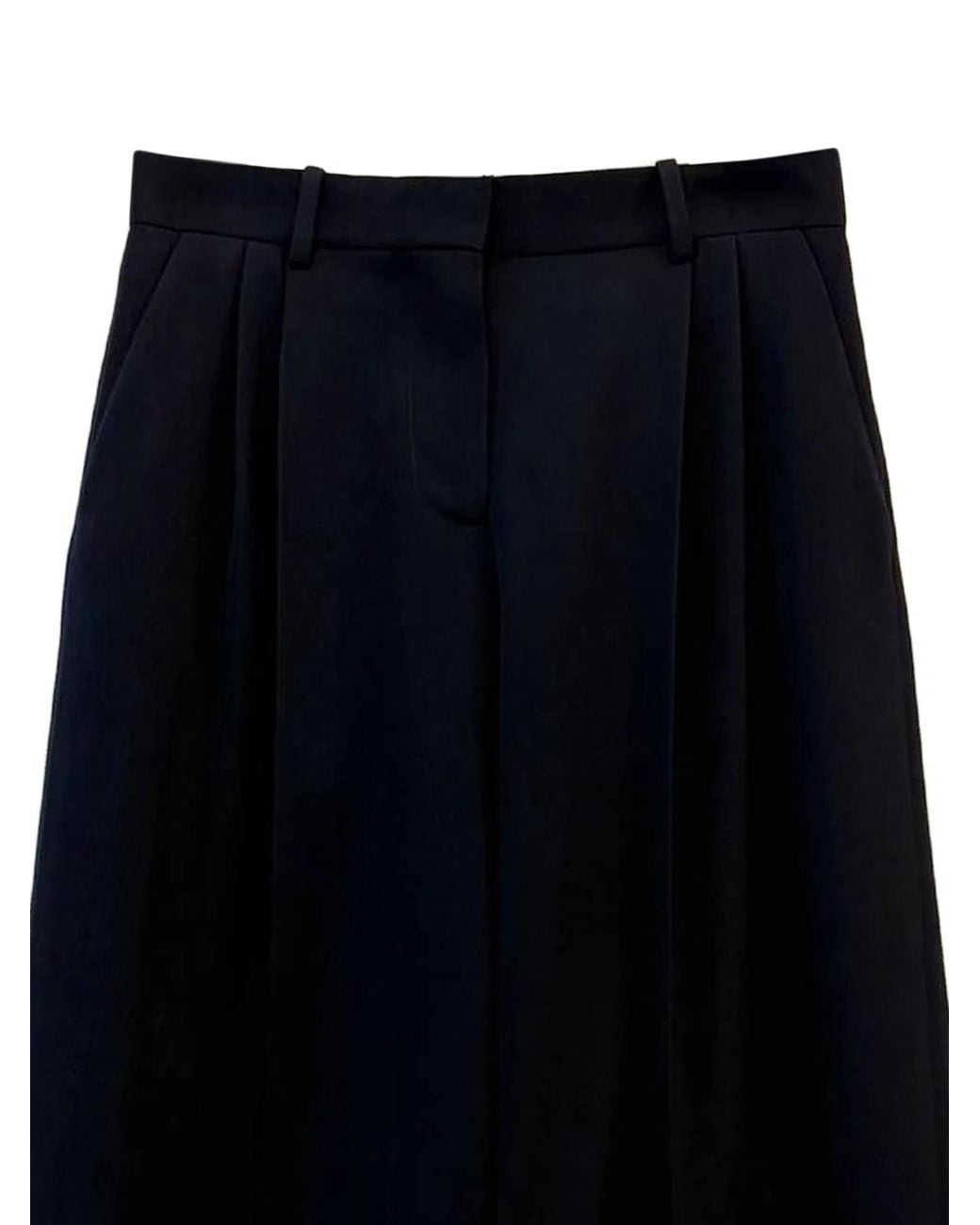 The Row Black Cropped Wool Trousers
