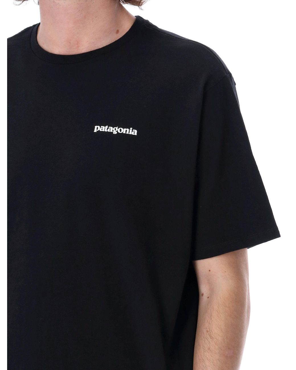 Patagonia Black P-6 Logo Responsibili-Tee for men