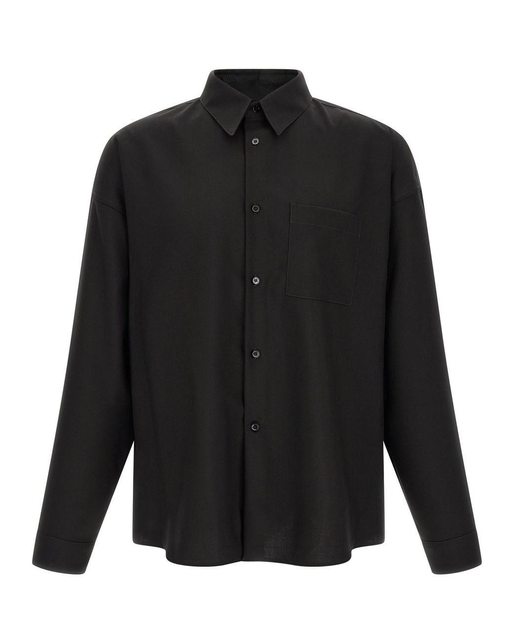 Marni Black Wool Shirt With Pocket for men